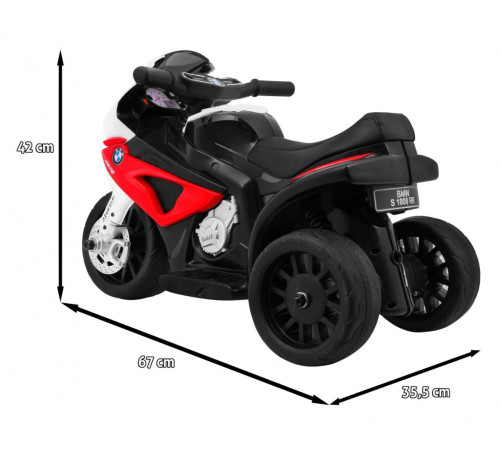 Акумуляторний мотоцикл BMW S1000 RR Mini дитячий Червоний + 3 колеса + Звук + LED