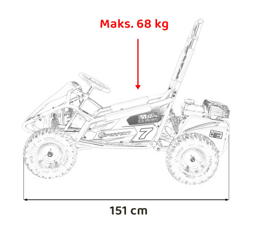 Дитячий акумуляторний картинг Gokart MUD MONSTER Чорний