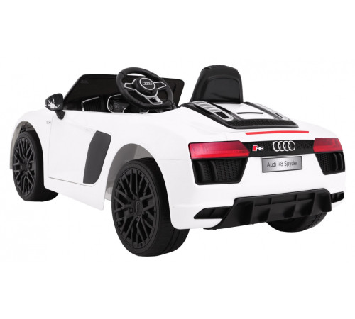 Дитяча акумуляторна машинка Audi R8 Spyder Біла