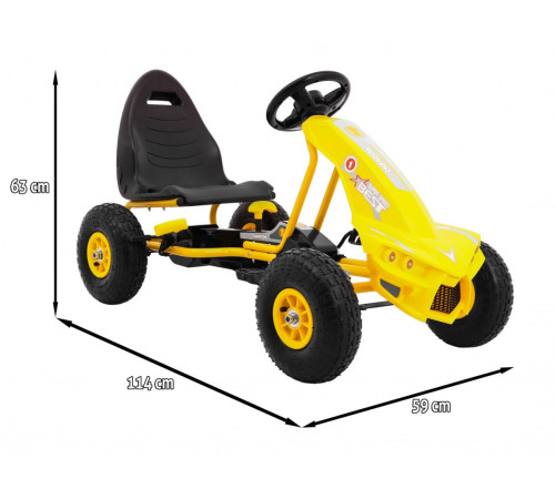 Дитячий педальний картинг Чемпіон 3+ Жовтий