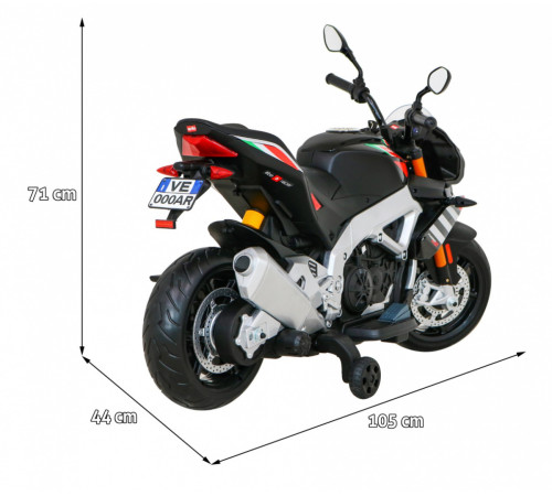 Дитячий акумуляторний мотоцикл Aprilia Tuono V4 Black Дитячий акумуляторний мотоцикл Aprilia Tuono V4 Black