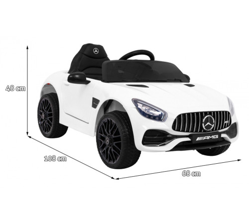 Дитяча акумуляторна машинка Mercedes Benz GT Біла Дитяча акумуляторна машинка Mercedes Benz GT Біла