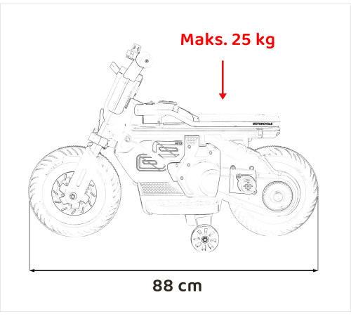 Дитячий акумуляторний мотоцикл Motorek Future 88 Білий