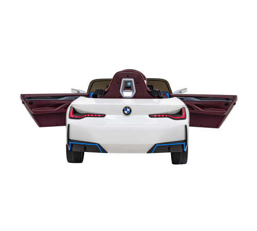 Дитячий автомобіль BMW i4 на акумуляторі Білий + Повільний старт + EVA + Екошкіра + Audio LED + Пульт