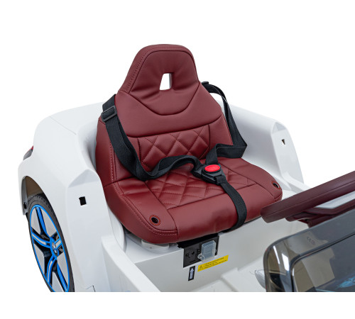 Дитячий автомобіль BMW i4 на акумуляторі Білий + Повільний старт + EVA + Екошкіра + Audio LED + Пульт