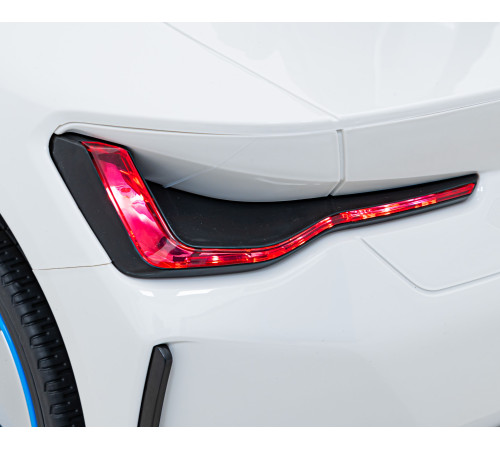 Дитячий автомобіль BMW i4 на акумуляторі Білий + Повільний старт + EVA + Екошкіра + Audio LED + Пульт