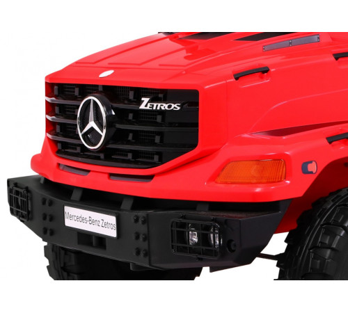 Дитяча акумуляторна машина Mercedes-Benz Zetros Red + 2-місний + Багажне відділення + Пульт