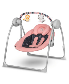 Дитяче крісло-гойдалка Lionelo RUBEN PINK BABY 69 х 63 х 70 см - рожева