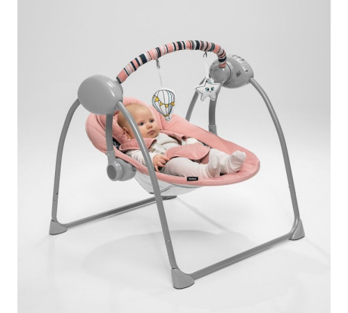 Дитяче крісло-гойдалка Lionelo RUBEN PINK BABY 69 х 63 х 70 см - рожева Дитяче крісло-гойдалка Lionelo RUBEN PINK BABY 69 х 63 х 70 см - рожева