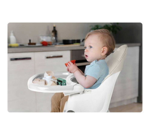 Стільчик для годування зі столиком Ricokids Milo 79 х 62 х 94 см - бежево-білий