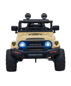 Toyota FJ Cruiser для дітей бежевий + пульт дистанційного керування + повний привід + LED аудіо + EVA + Free Start