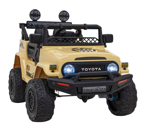 Toyota FJ Cruiser для дітей бежевий + пульт дистанційного керування + повний привід + LED аудіо + EVA + Free Start Toyota FJ Cruiser для дітей бежевий + пульт дистанційного керування + повний привід + LED аудіо + EVA + Free Start