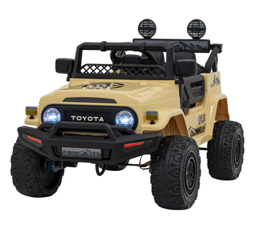 Toyota FJ Cruiser для дітей бежевий + пульт дистанційного керування + повний привід + LED аудіо + EVA + Free Start Toyota FJ Cruiser для дітей бежевий + пульт дистанційного керування + повний привід + LED аудіо + EVA + Free Start