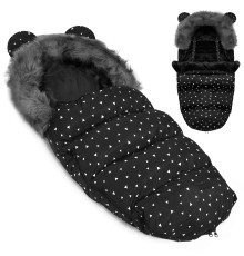 Конверт Elmi Ricokids для коляски та санок, 95 х 48 см - чорно-білий