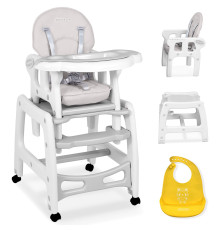 Стільчик для годування 5-в-1 Ricokids Sinco 57,5 х 104 см - сіро-білий