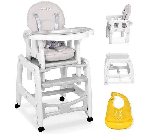 Стільчик для годування 5-в-1 Ricokids Sinco 57,5 х 104 см - сіро-білий