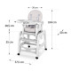 Стільчик для годування 5-в-1 Ricokids Sinco 57,5 х 104 см - сіро-білий