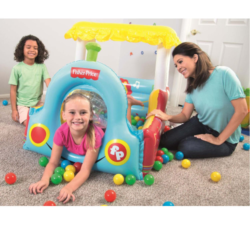 Манеж-поїзд + м'ячі Fisher-Price Bestway 93537, 132 x 94 x 89 см - різнокольоровий Манеж-поїзд + м'ячі Fisher-Price Bestway 93537, 132 x 94 x 89 см - різнокольоровий