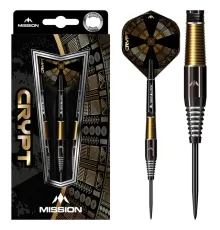 Дротики для дартсу Crypt Black & Gold PVD M2 90% Steel – 3-шт