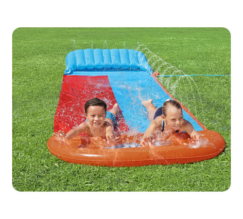 Водна гірка двомісна Bestway 52478 488 см, червно-синя