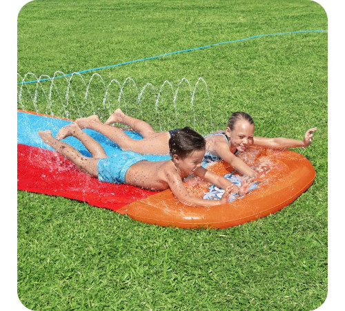 Водна гірка двомісна Bestway 52478 488 см, червно-синя