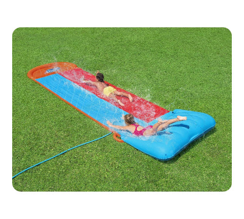 Водна гірка двомісна Bestway 52478 488 см, червно-синя