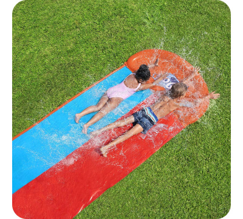 Водна гірка двомісна Bestway 52478 488 см, червно-синя