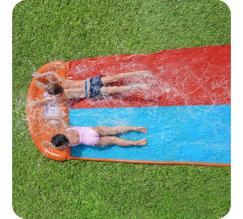 Водна гірка двомісна Bestway 52478 488 см, червно-синя