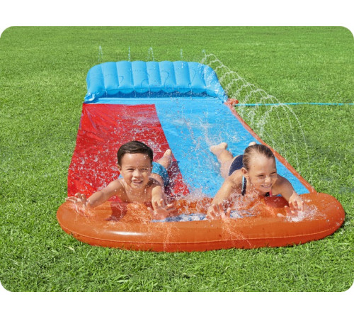 Водна гірка двомісна Bestway 52478 488 см, червно-синя