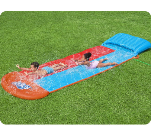 Водна гірка двомісна Bestway 52478 488 см, червно-синя