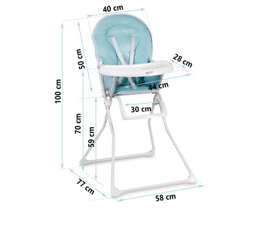 Стільчик для годування Ricokids Fando біло-блакитний
