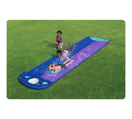 Водна гірка двомісна Bestway 52642 488 см, фіолетово-синя