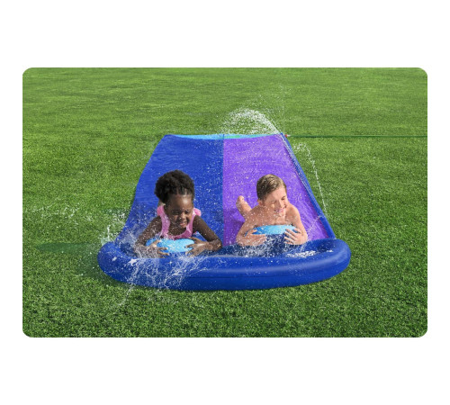 Водна гірка двомісна Bestway 52642 488 см, фіолетово-синя