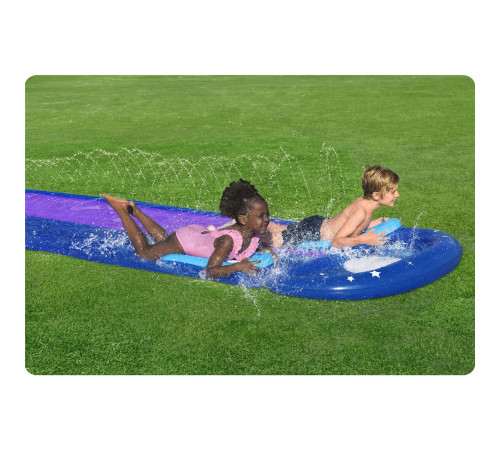 Водна гірка двомісна Bestway 52642 488 см, фіолетово-синя