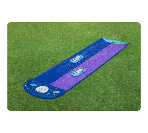 Водна гірка двомісна Bestway 52642 488 см, фіолетово-синя