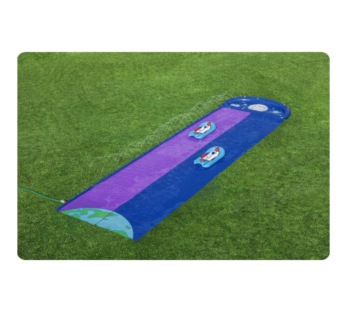 Водна гірка двомісна Bestway 52642 488 см, фіолетово-синя