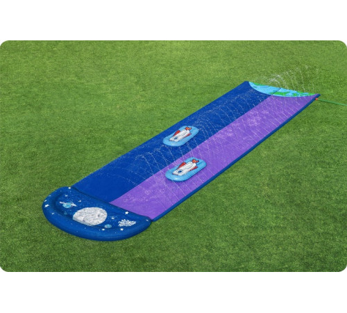 Водна гірка двомісна Bestway 52642 488 см, фіолетово-синя