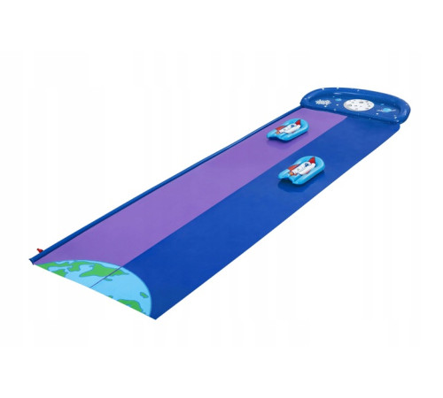 Водна гірка двомісна Bestway 52642 488 см, фіолетово-синя