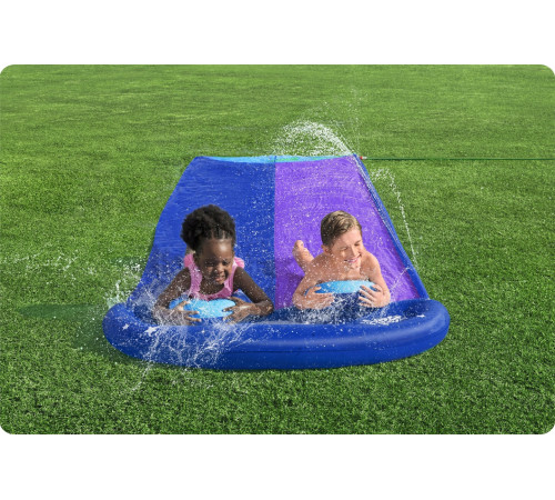 Водна гірка двомісна Bestway 52642 488 см, фіолетово-синя