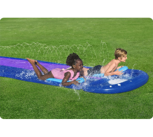 Водна гірка двомісна Bestway 52642 488 см, фіолетово-синя