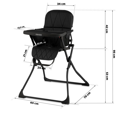 Стільчик для годування Ricokids Nuco 70 х 60 х 95 см - чорний