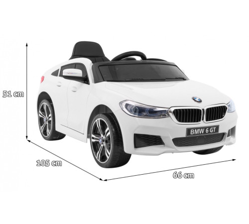 Дитяча акумуляторна машинка BMW 6 GT Біла