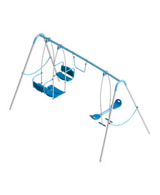 Гойдалка п'ятимісна Triple Swing, 294 х 166 х 200 см - синьо-сіра