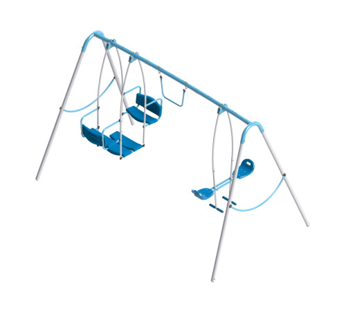Гойдалка п'ятимісна Triple Swing, 294 х 166 х 200 см - синьо-сіра Гойдалка п'ятимісна Triple Swing, 294 х 166 х 200 см - синьо-сіра