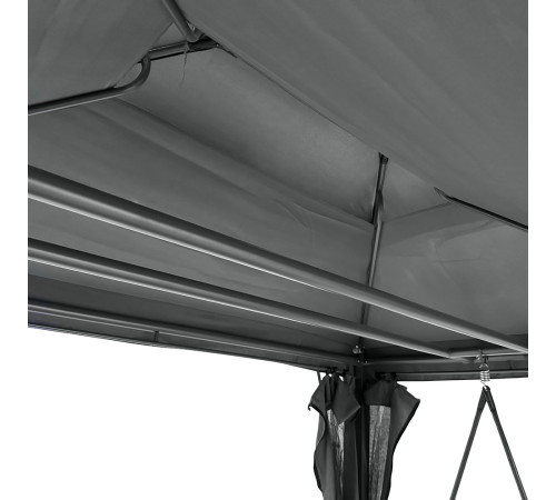 Гойдалка садова Bonro B-002 з навісом, подушками та москітною сіткою, сіра