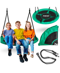Гойдалка-гніздо Neo-Sport Swingo 110 см, чорно-зелена