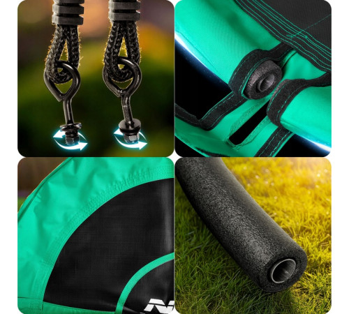 Гойдалка-гніздо Neo-Sport Swingo 110 см, чорно-зелена