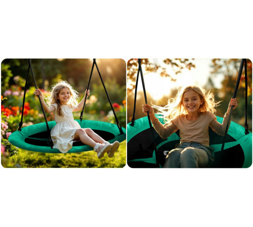 Гойдалка-гніздо Neo-Sport Swingo 110 см, чорно-зелена