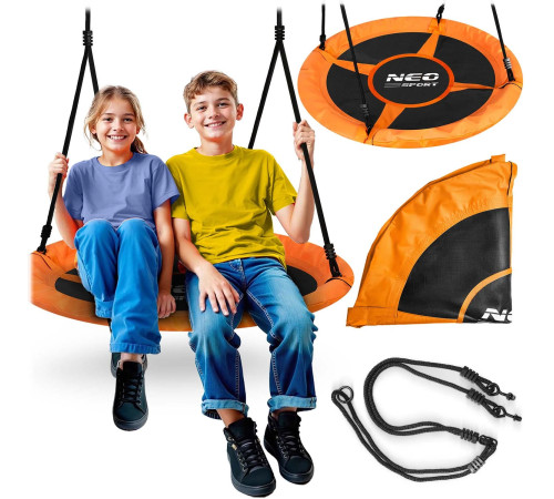 Гойдалка-гніздо Neo-Sport Swingo 100 см, чорно-помаранчева