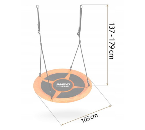 Гойдалка-гніздо Neo-Sport Swingo 100 см, чорно-помаранчева